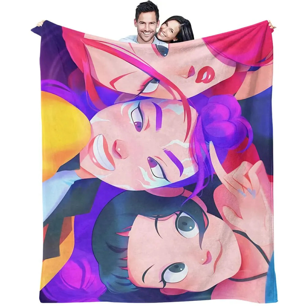 K-POP Demon Hunters Vibrant Cartoon Characters Multipurpose Throw Blanket