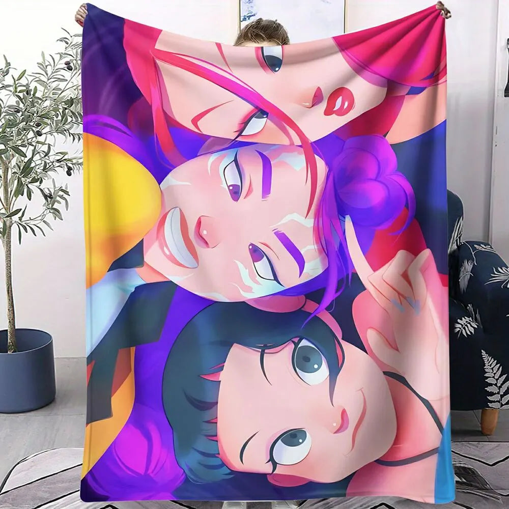 K-POP Demon Hunters Vibrant Cartoon Characters Multipurpose Throw Blanket