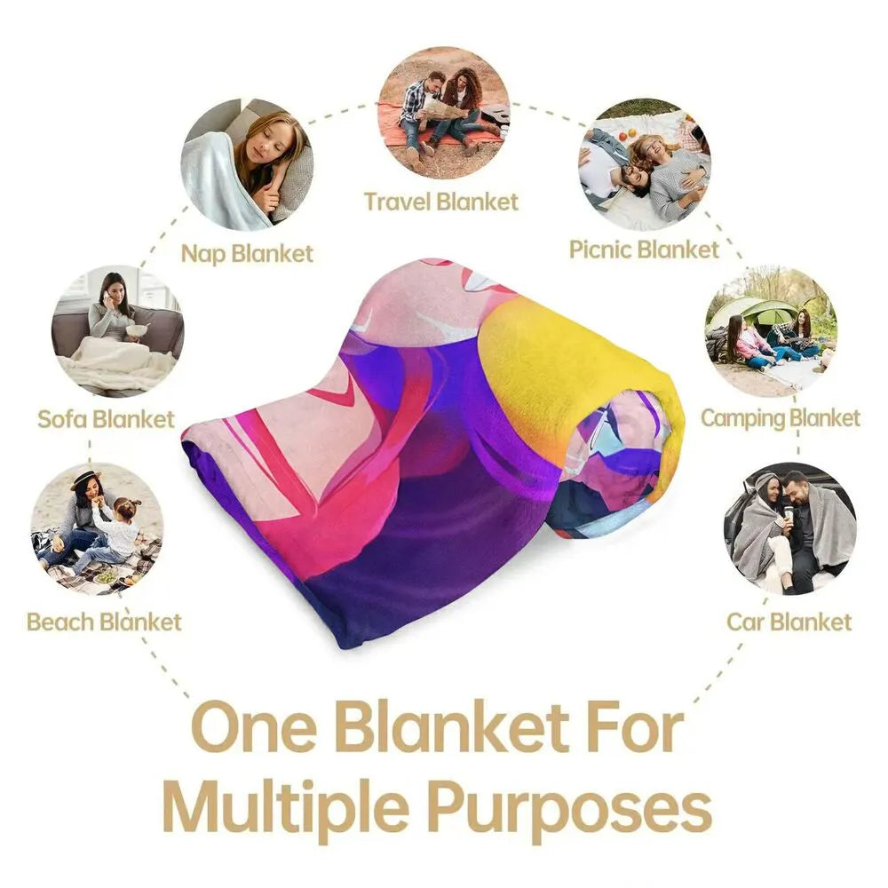 K-POP Demon Hunters Vibrant Cartoon Characters Multipurpose Throw Blanket