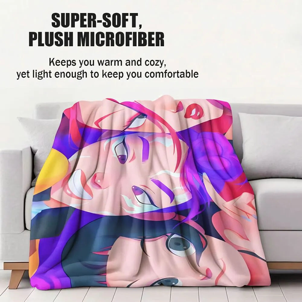 K-POP Demon Hunters Vibrant Cartoon Characters Multipurpose Throw Blanket