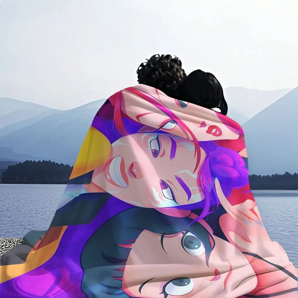 K-POP Demon Hunters Vibrant Cartoon Characters Multipurpose Throw Blanket