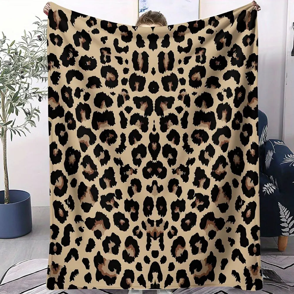 Leopard Print Multipurpose Throw Blanket