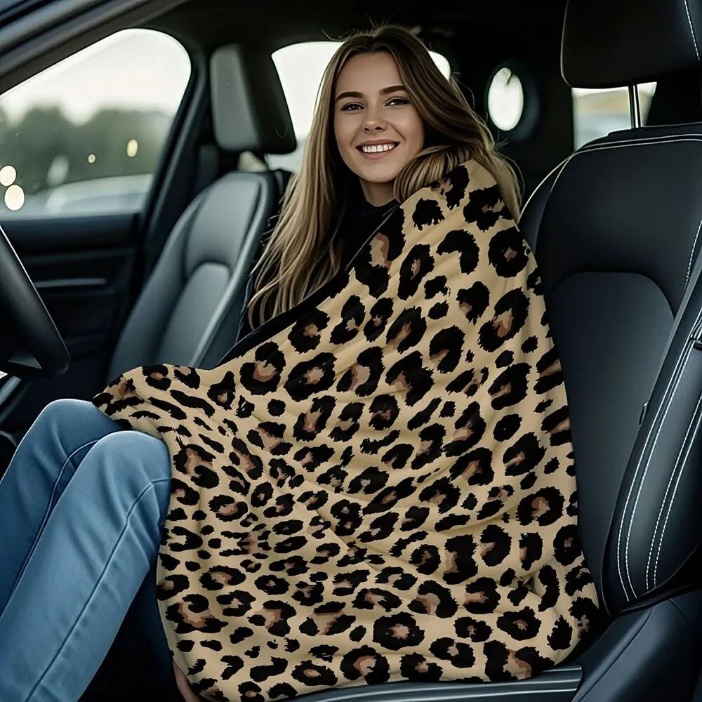 Leopard Print Multipurpose Throw Blanket