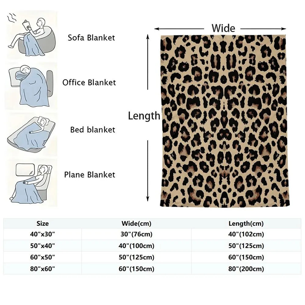 Leopard Print Multipurpose Throw Blanket