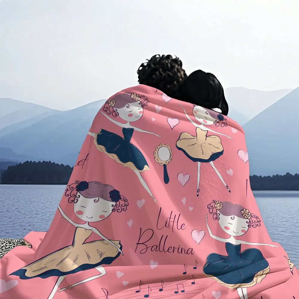 Little Ballerina Ballet Pattern Multipurpose Throw Blanket