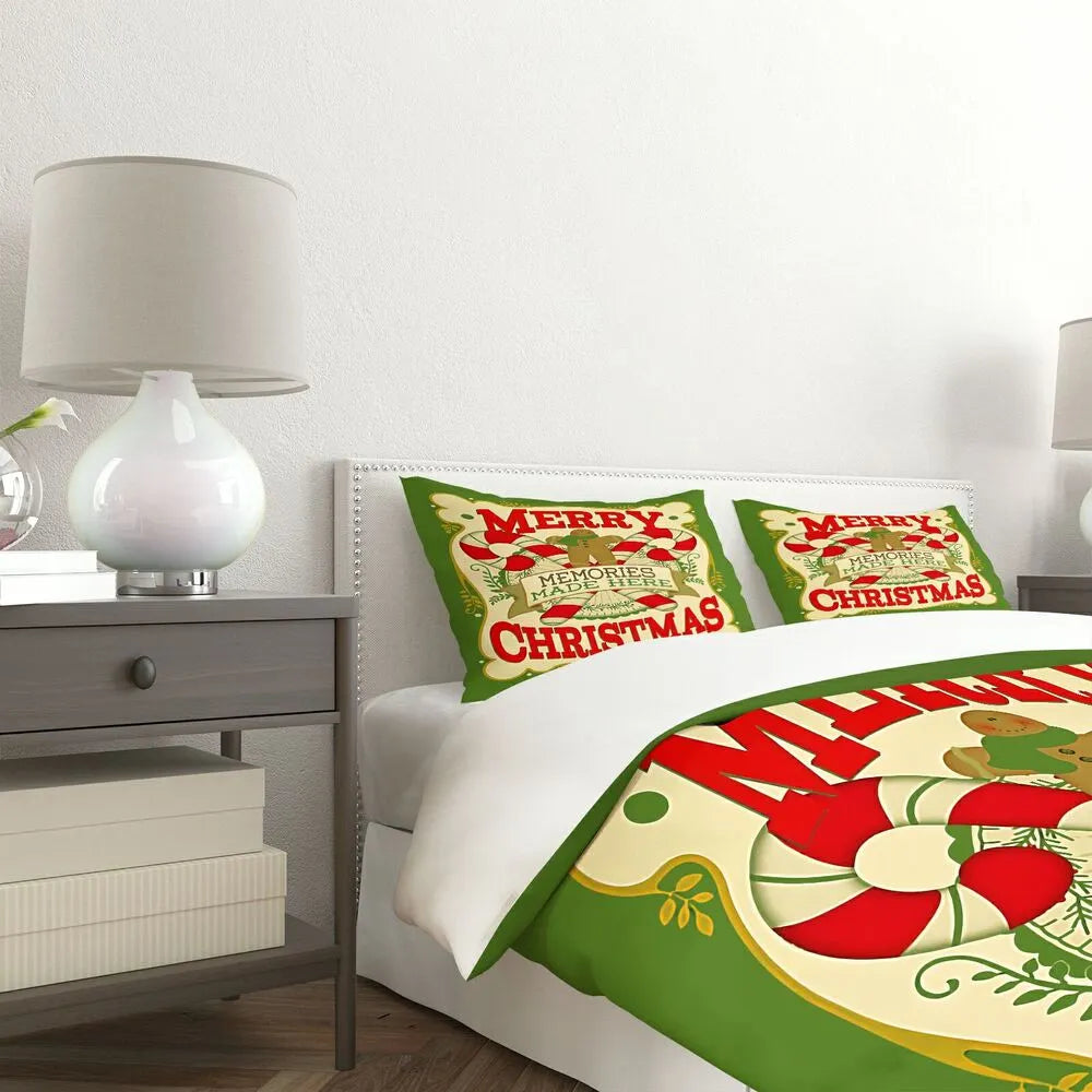 Merry Christmas Memories Made Here Christmas Gift Duvet Cover Set Kids Bedding Set