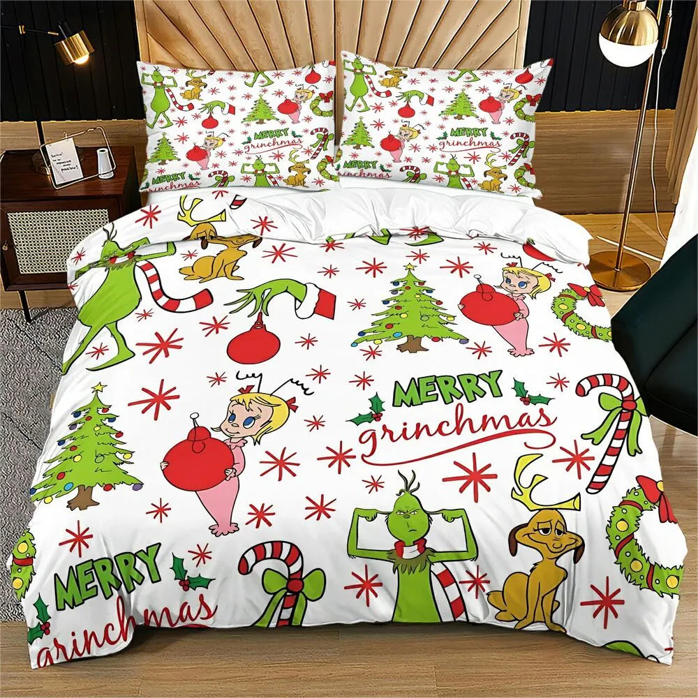 Merry Grinchmas Duvet Cover Set Kids Bedding Set