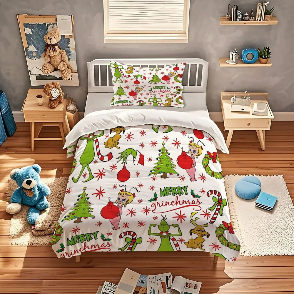 Merry Grinchmas Duvet Cover Set Kids Bedding Set