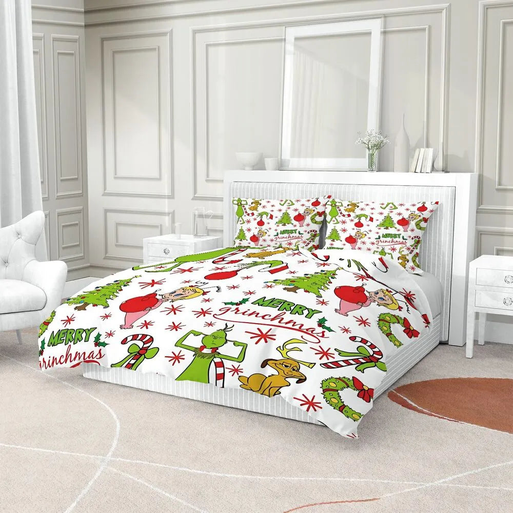 Merry Grinchmas Duvet Cover Set Kids Bedding Set