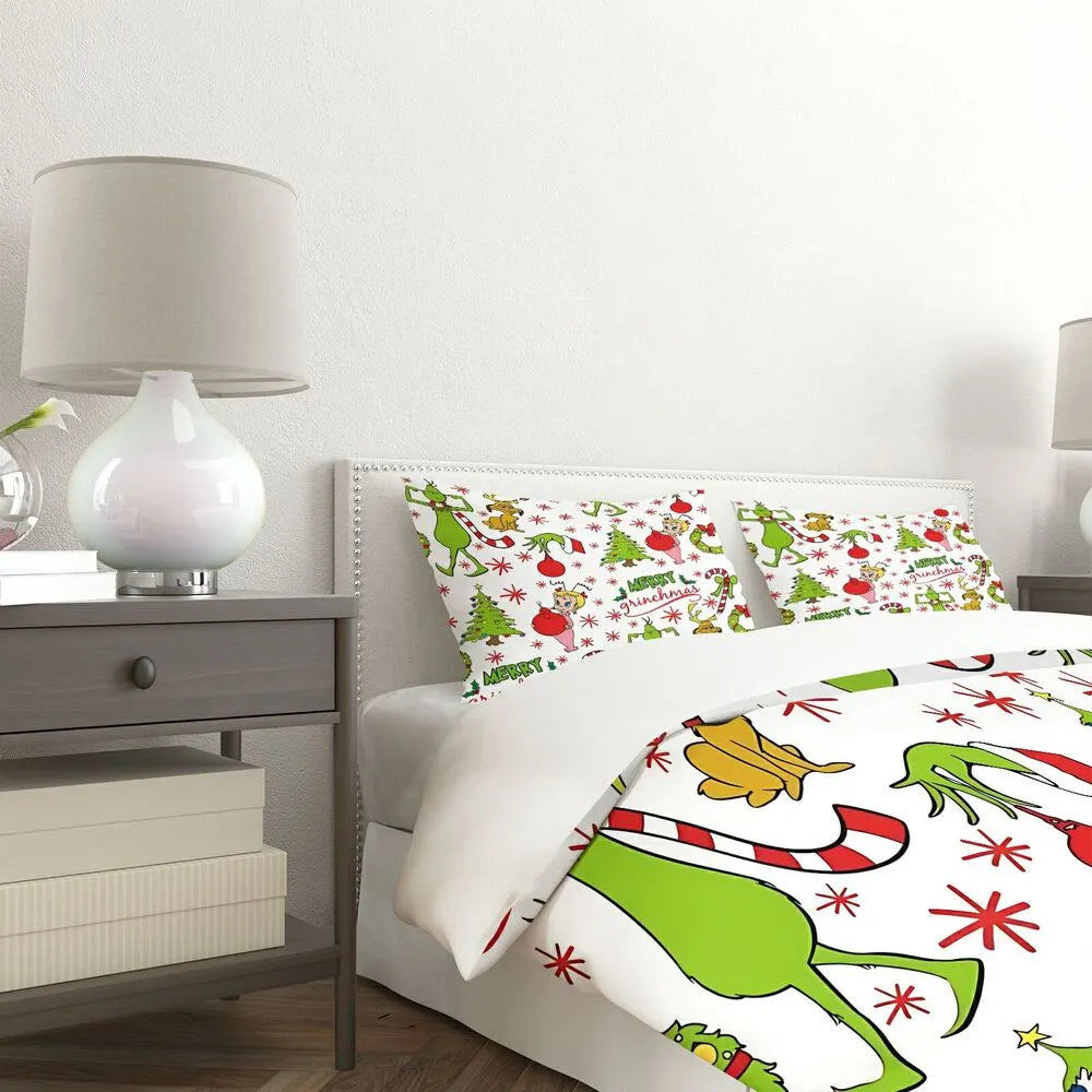 Merry Grinchmas Duvet Cover Set Kids Bedding Set