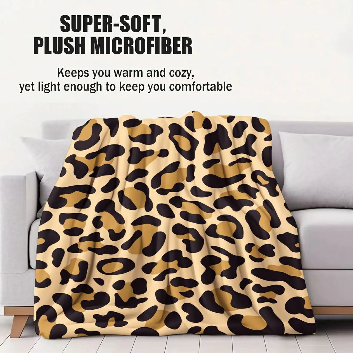 Leopard Print Flannel Throw Blanket
