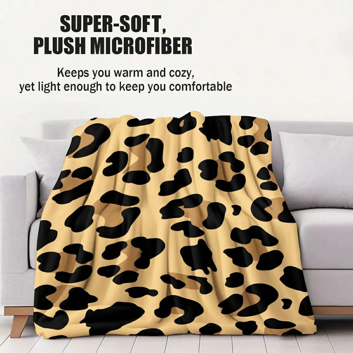 Multifunctional Leopard Flannel Throw Blanket