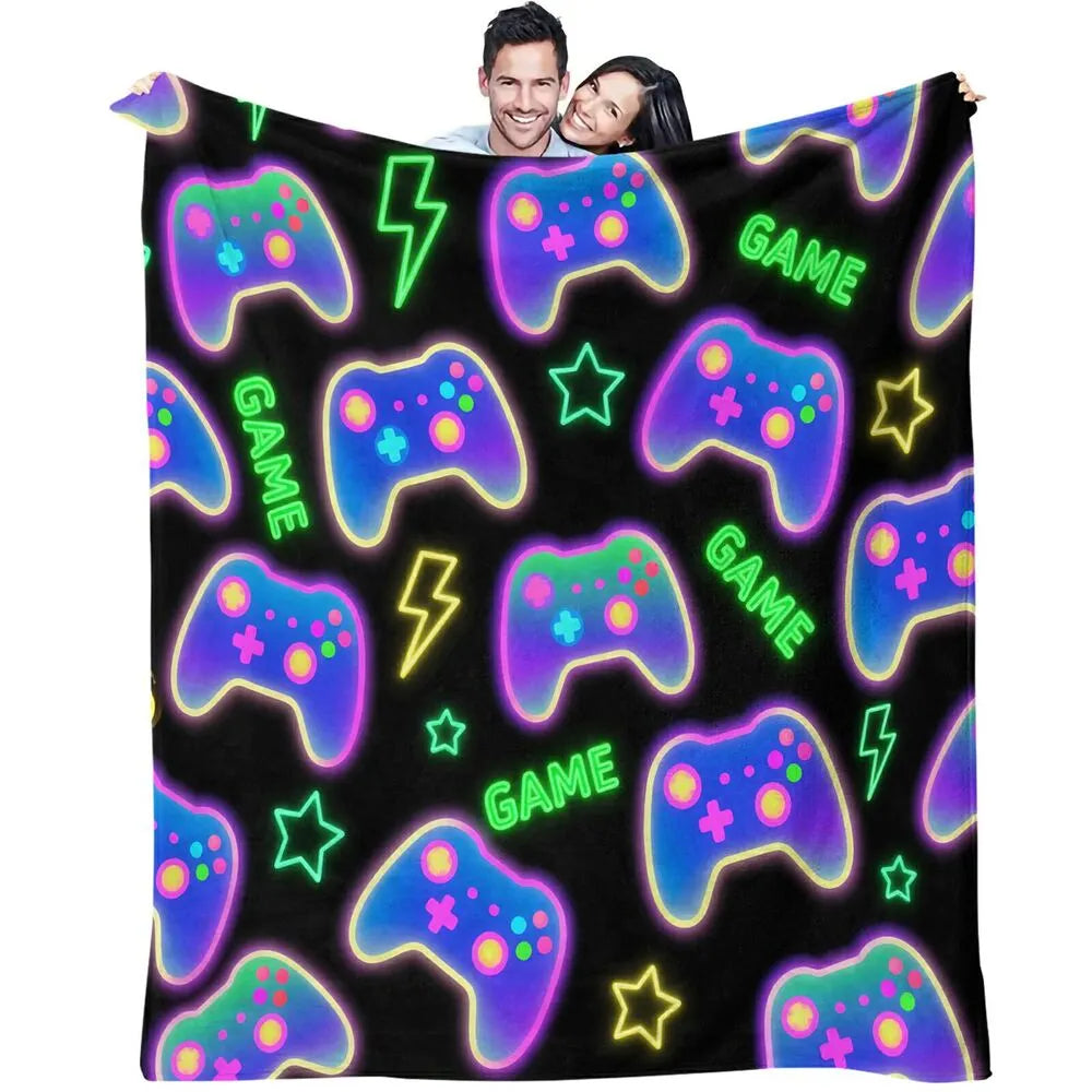 Neon Game Controller Multipurpose Throw Blanket