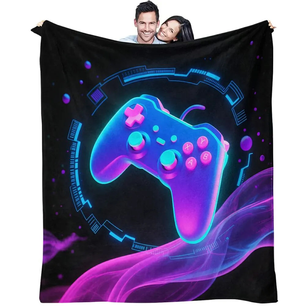 Neon Game Controller Multipurpose Throw Blanket