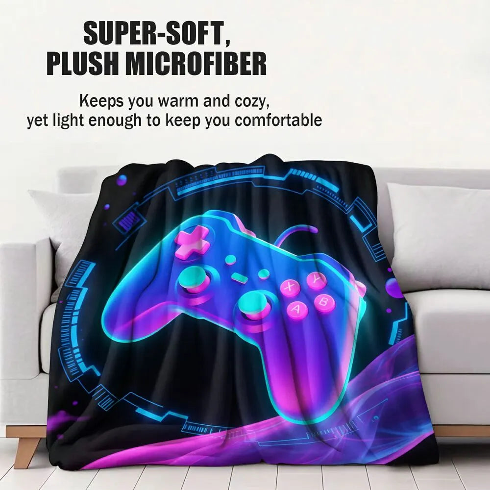 Neon Game Controller Multipurpose Throw Blanket