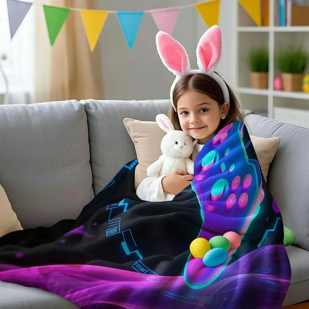Neon Game Controller Multipurpose Throw Blanket
