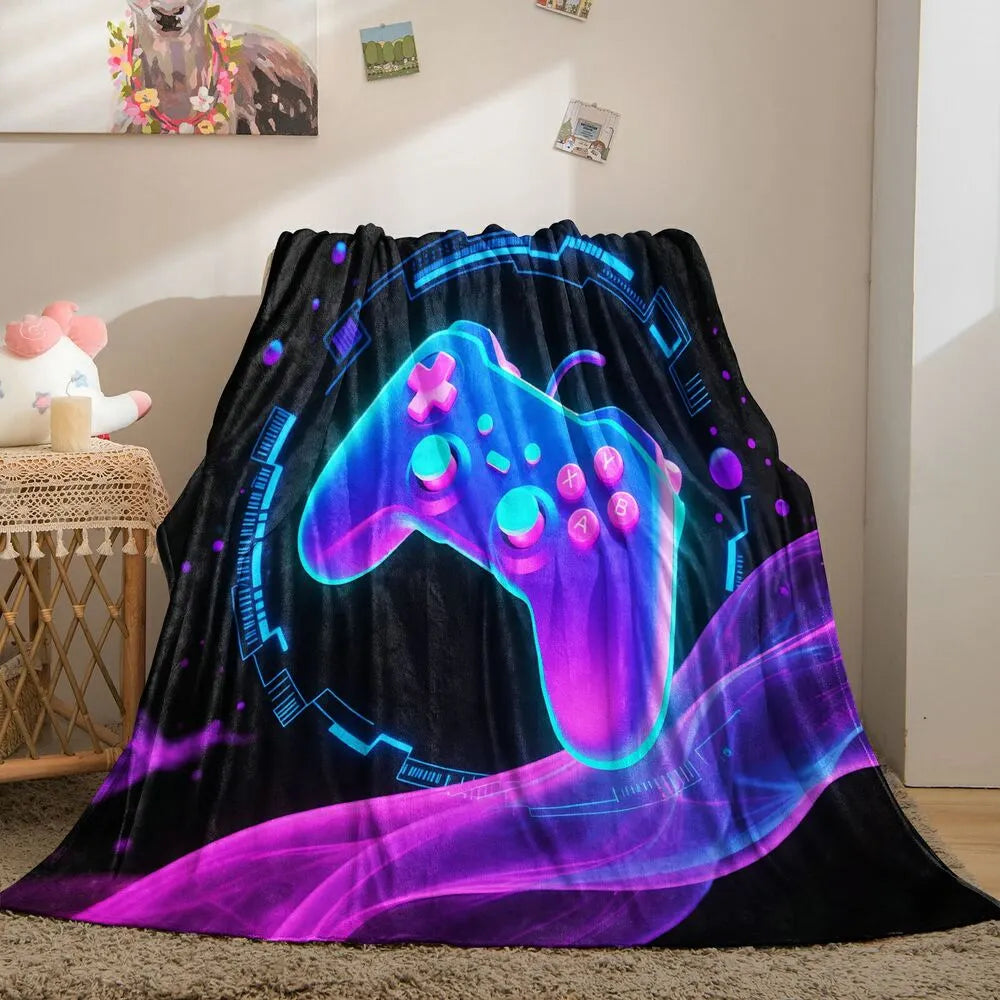 Neon Game Controller Multipurpose Throw Blanket