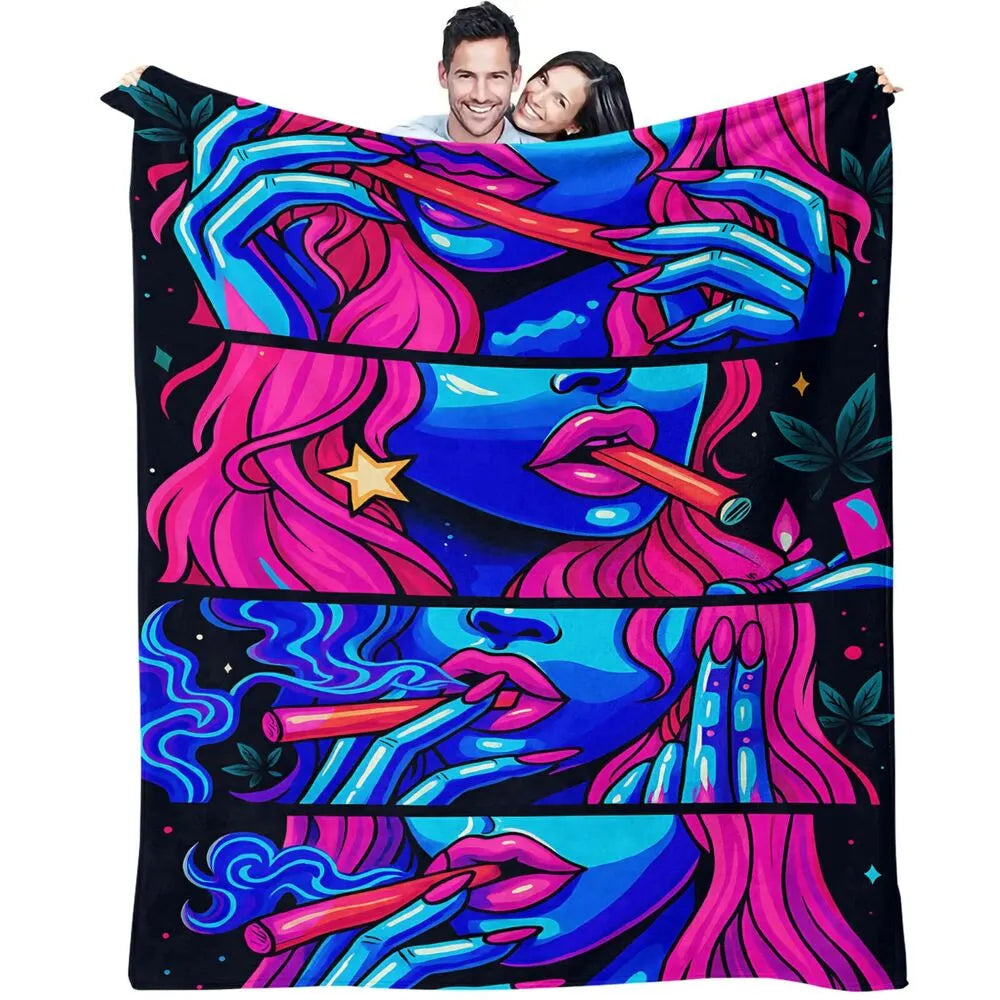 Neon Pop Art Style Multipurpose Throw Blanket