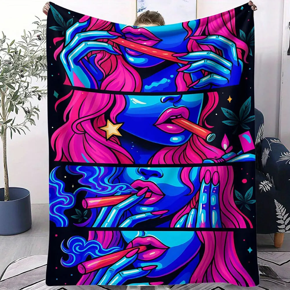 Neon Pop Art Style Multipurpose Throw Blanket
