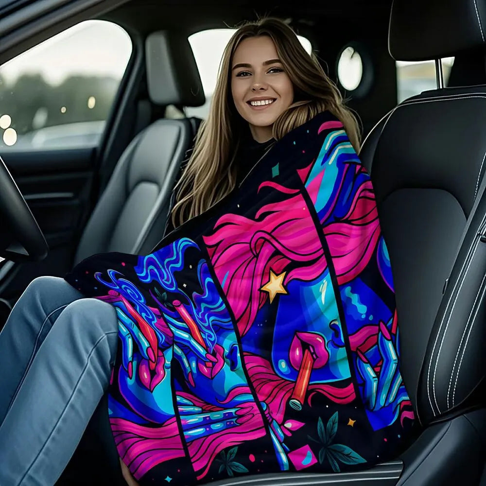 Neon Pop Art Style Multipurpose Throw Blanket