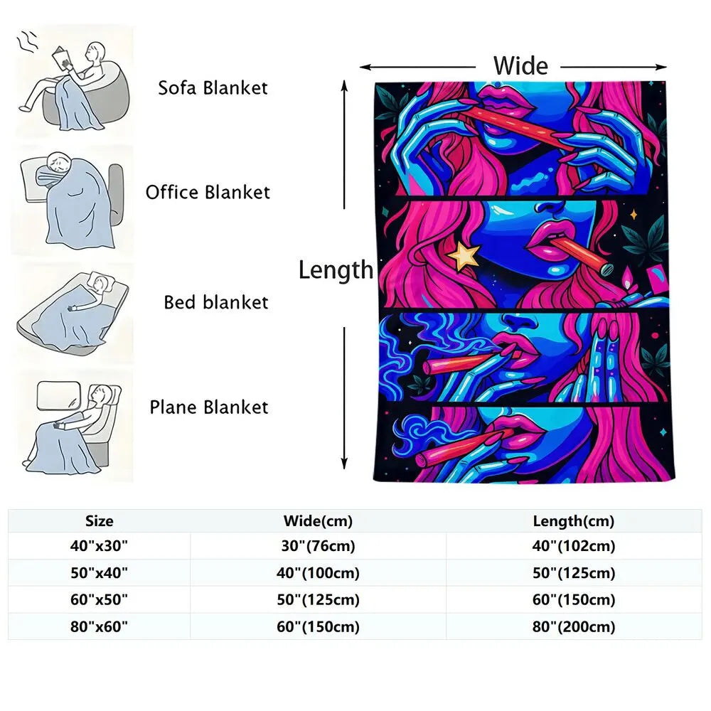 Neon Pop Art Style Multipurpose Throw Blanket