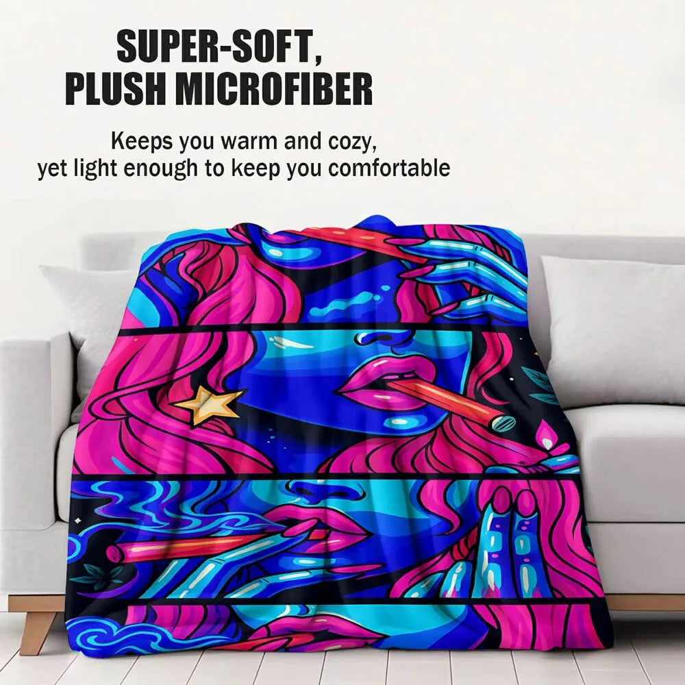 Neon Pop Art Style Multipurpose Throw Blanket