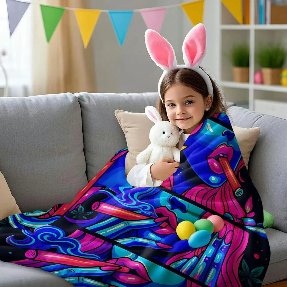 Neon Pop Art Style Multipurpose Throw Blanket