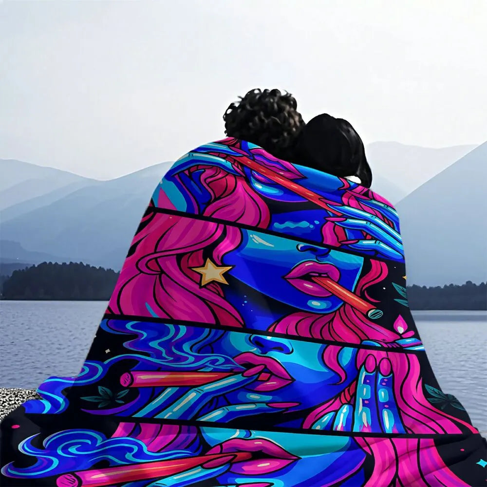 Neon Pop Art Style Multipurpose Throw Blanket