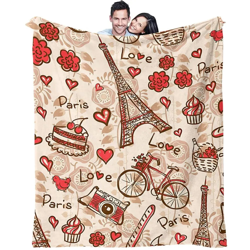 Paris - Themed Doodle Multipurpose Throw Blanket
