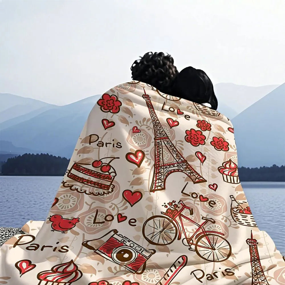 Paris - Themed Doodle Multipurpose Throw Blanket