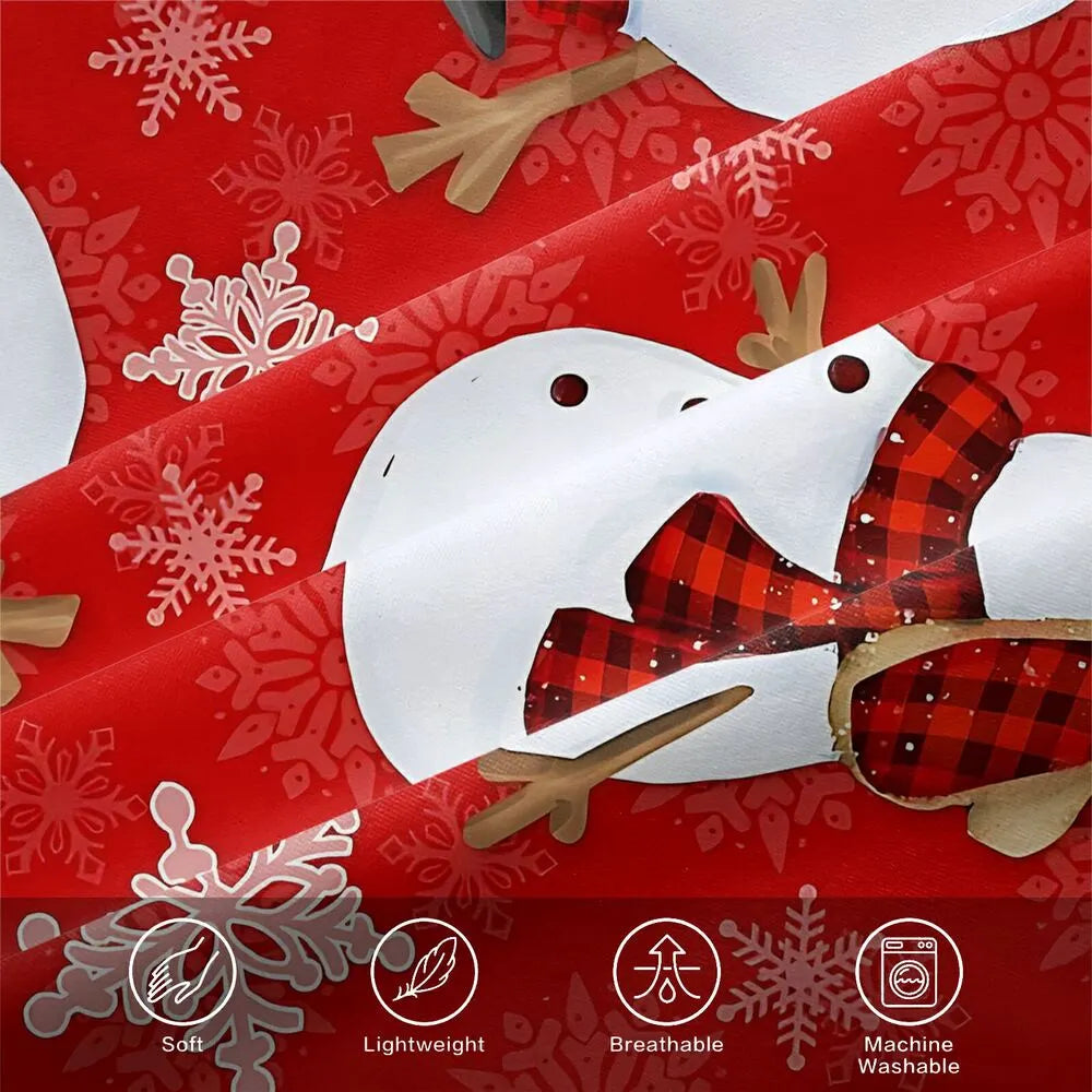 Plaid Snowman Christmas Gift Duvet Cover Set Kids Bedding Set