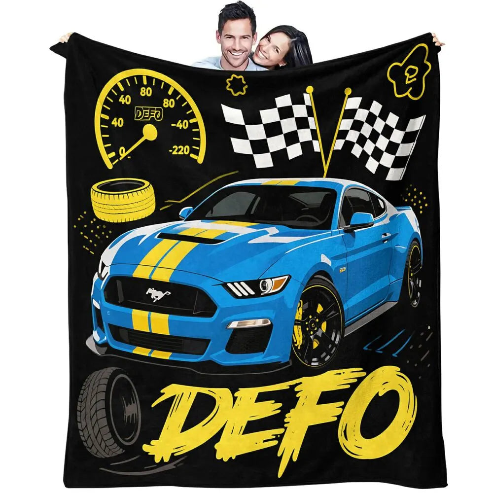 Racing Car "DEFO" Multipurpose Throw Blanket