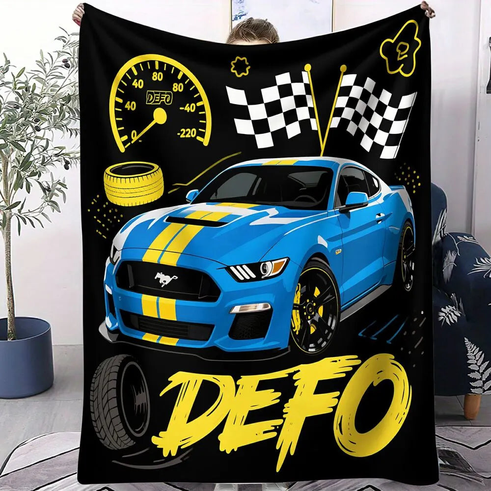Racing Car "DEFO" Multipurpose Throw Blanket