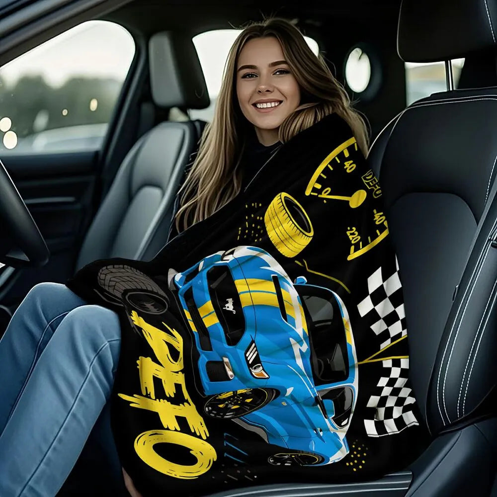 Racing Car "DEFO" Multipurpose Throw Blanket