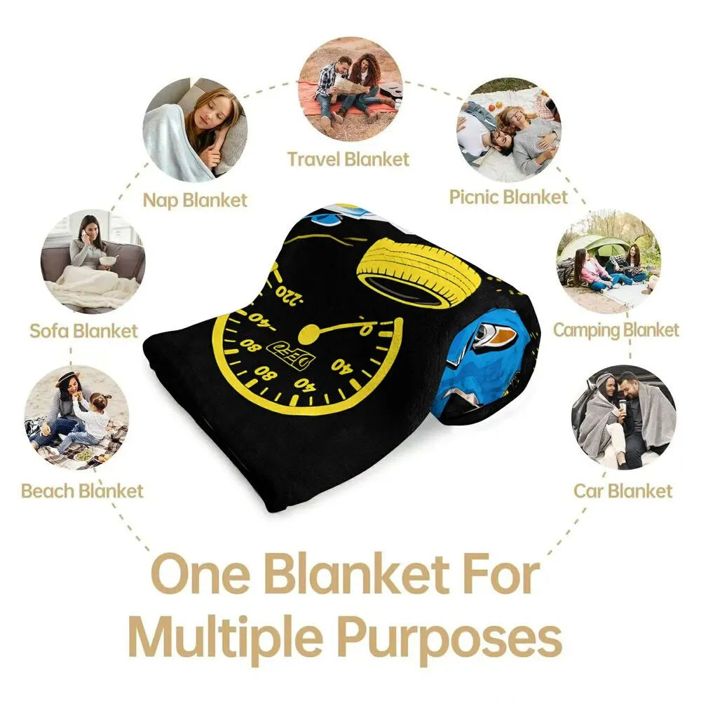 Racing Car "DEFO" Multipurpose Throw Blanket
