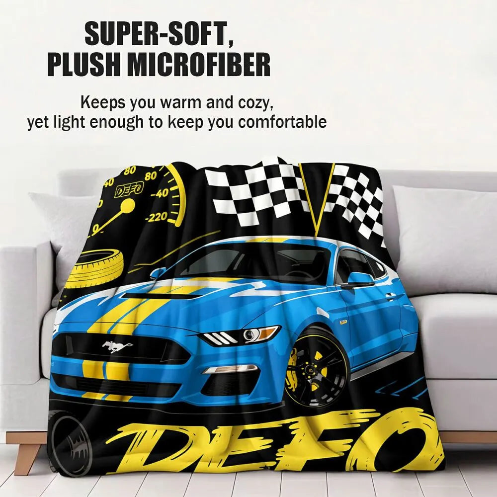 Racing Car "DEFO" Multipurpose Throw Blanket