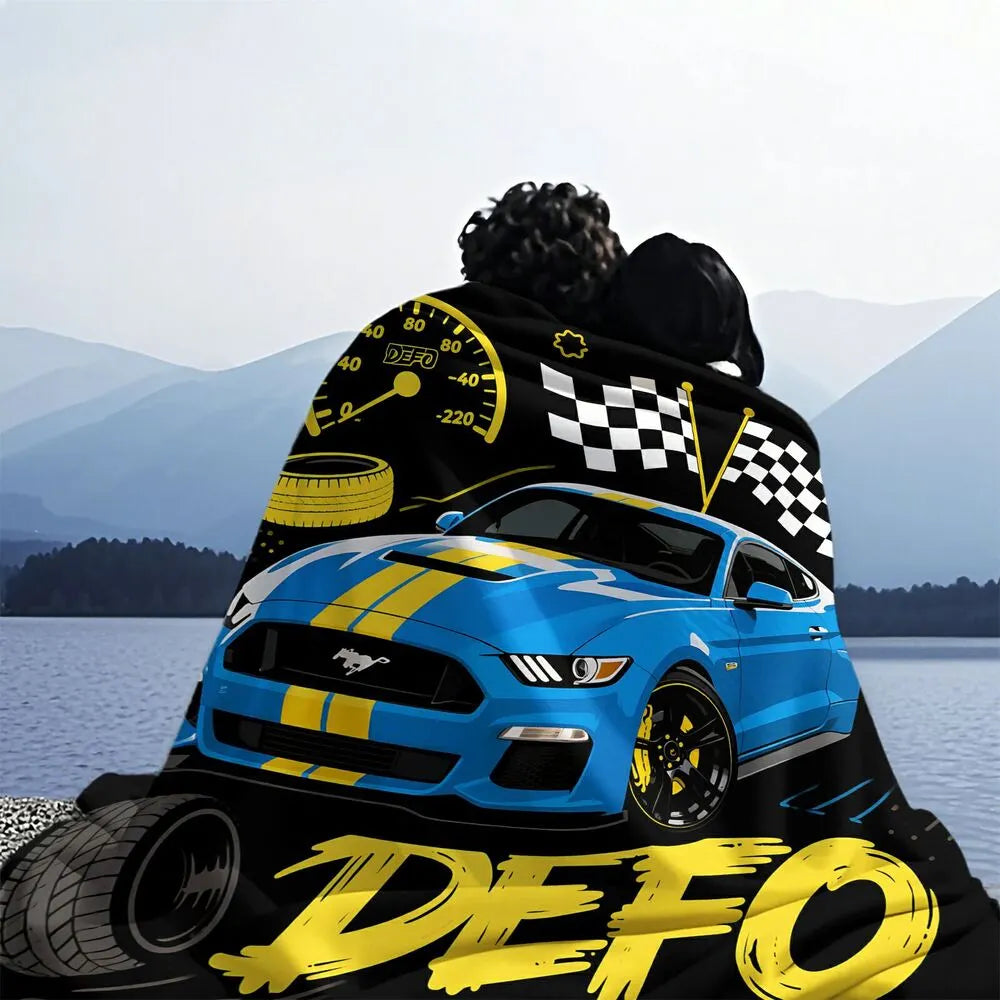 Racing Car "DEFO" Multipurpose Throw Blanket