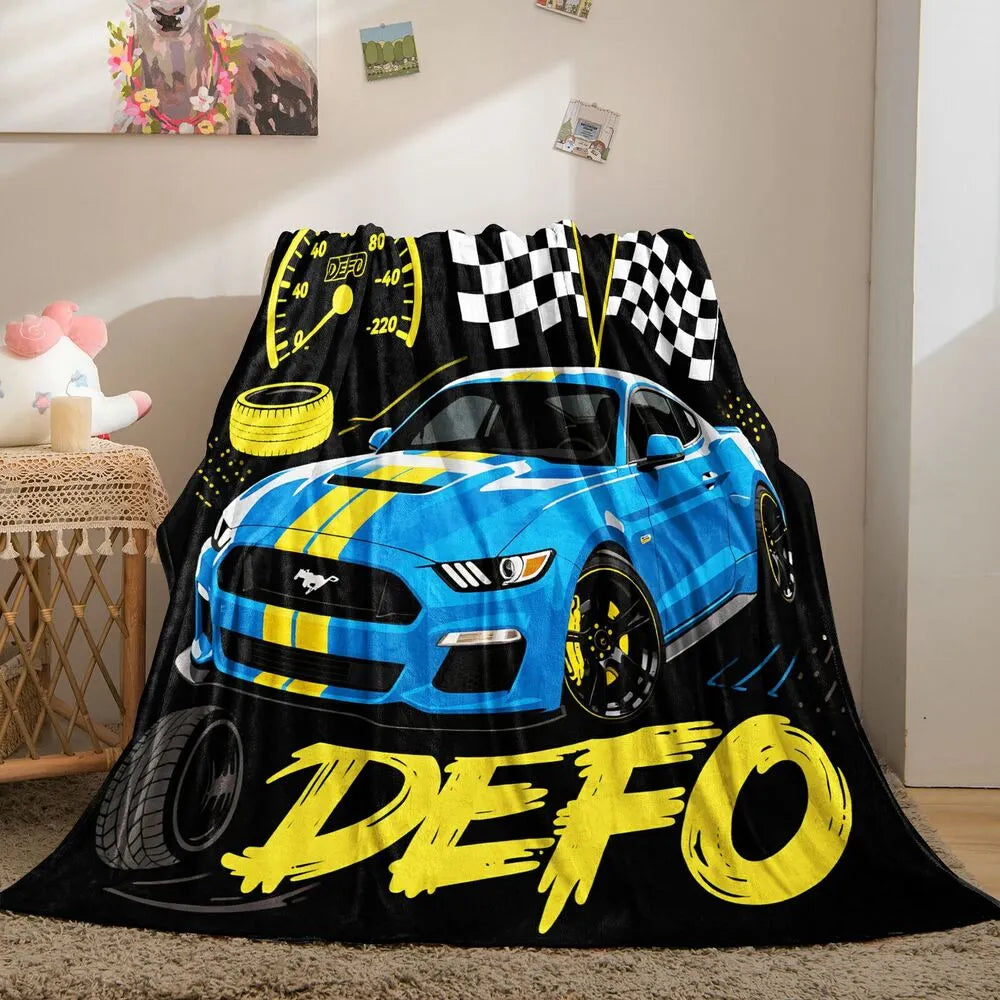 Racing Car "DEFO" Multipurpose Throw Blanket