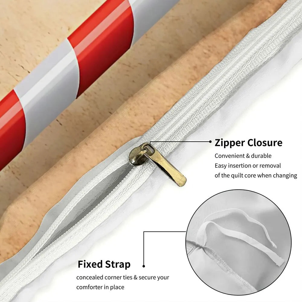 Retro Santa Milk Christmas Gift Duvet Cover Set Kids Bedding Set