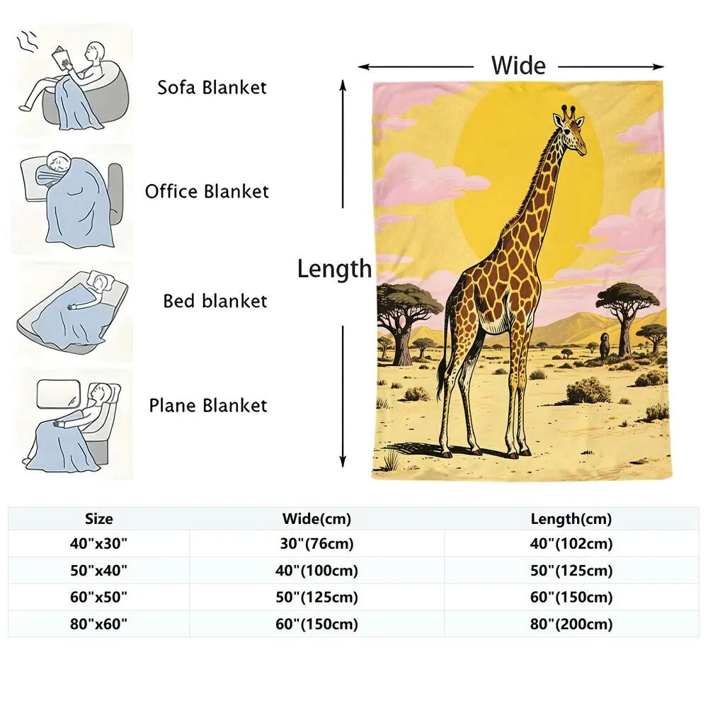 Safari Giraffe Multipurpose Throw Blanket