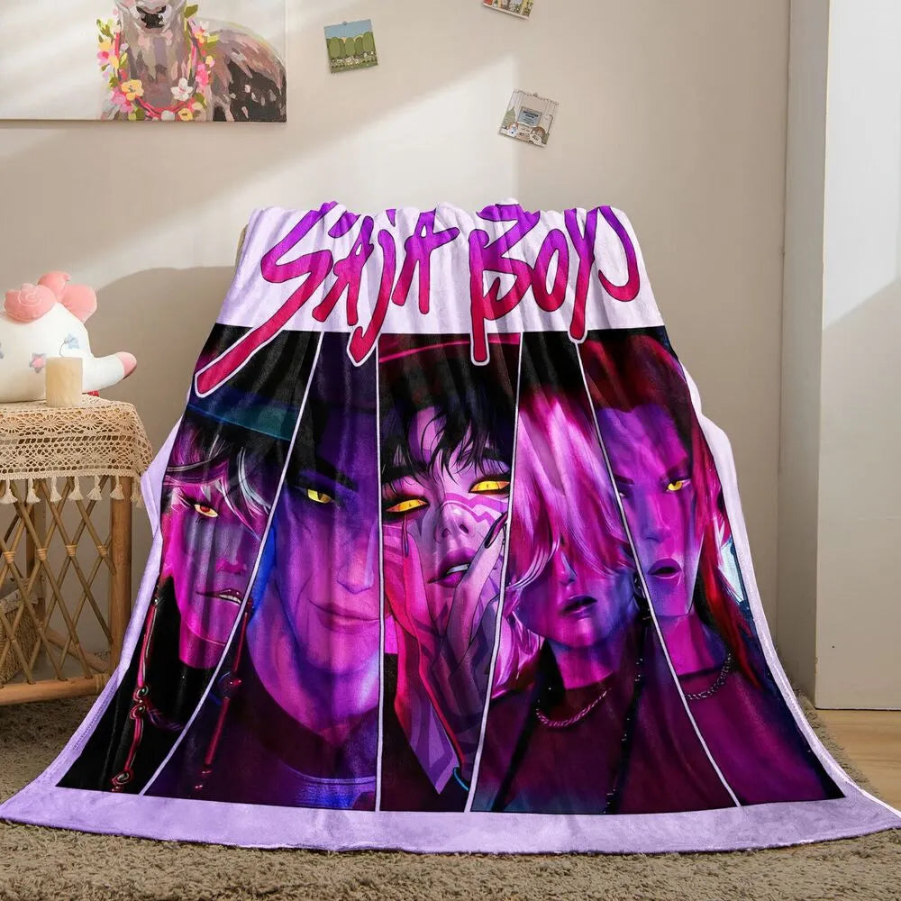K-POP Demon Hunters Saja Boys Graphic Multipurpose Throw Blanket