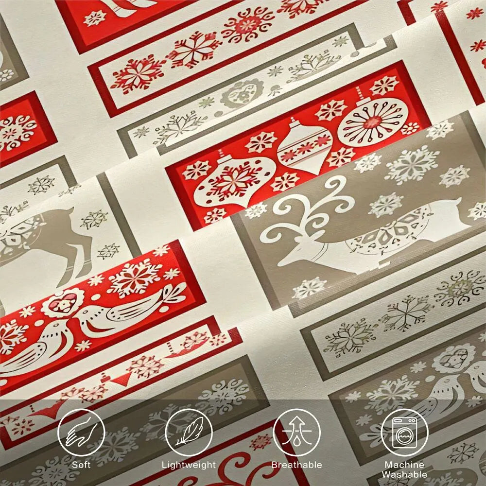 Scandinavian Christmas Reindeer Patchwork Christmas Gift Duvet Cover Set Kids Bedding Set