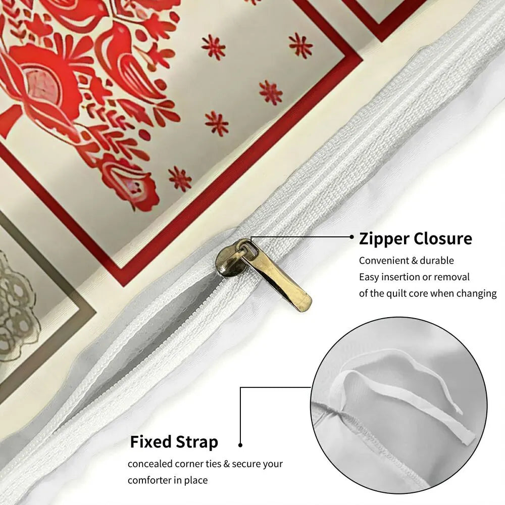 Scandinavian Christmas Reindeer Patchwork Christmas Gift Duvet Cover Set Kids Bedding Set