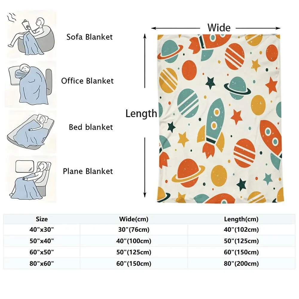 Space - Themed Multipurpose Throw Blanket