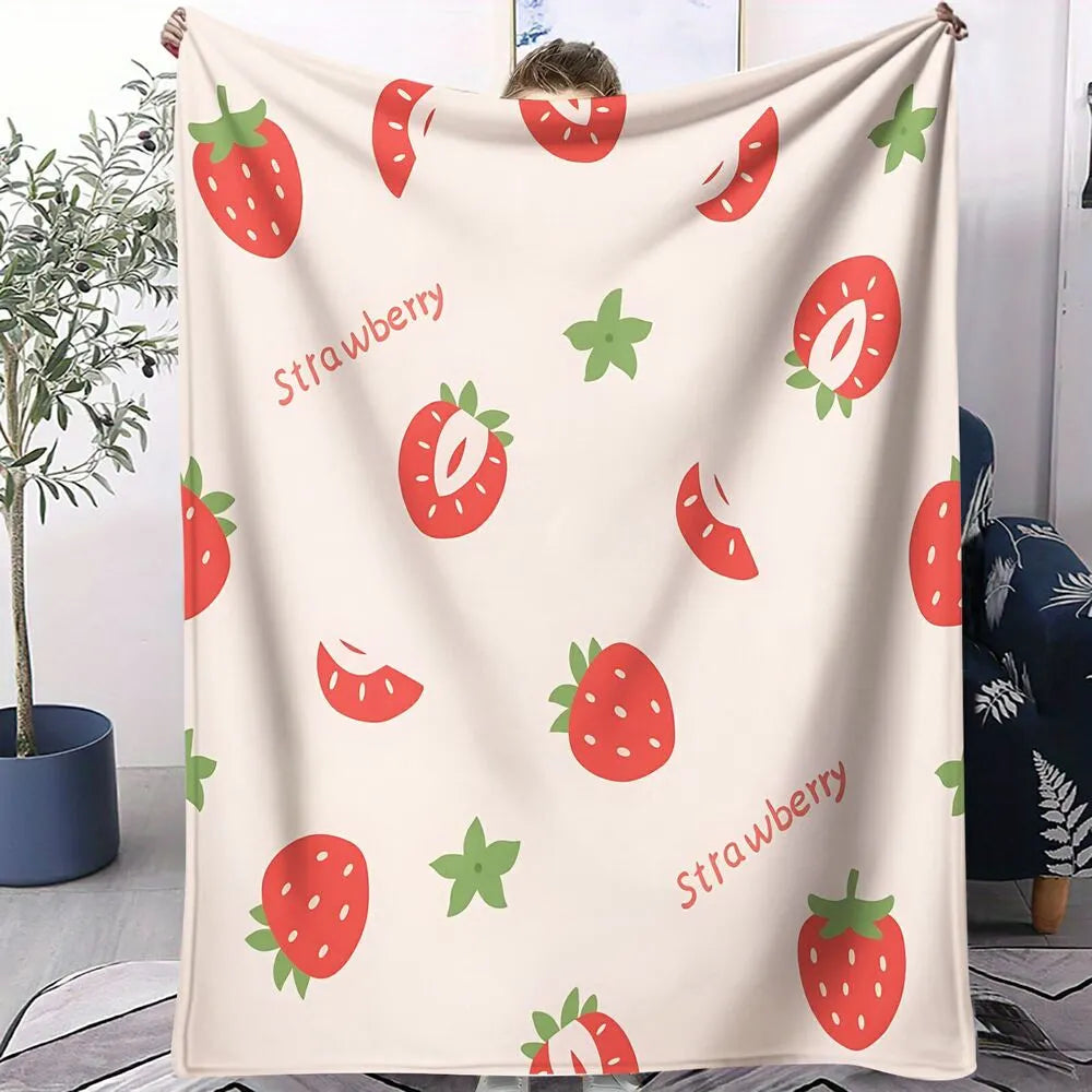 Strawberry - Themed Multipurpose Throw Blanket