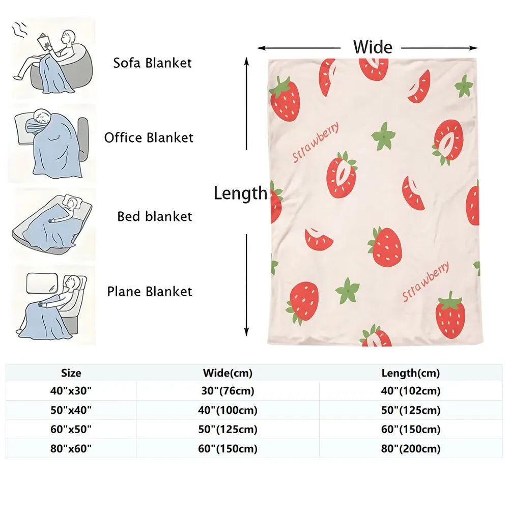 Strawberry - Themed Multipurpose Throw Blanket