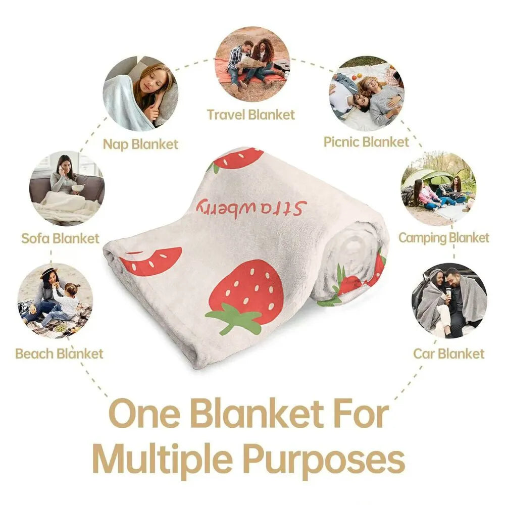Strawberry - Themed Multipurpose Throw Blanket