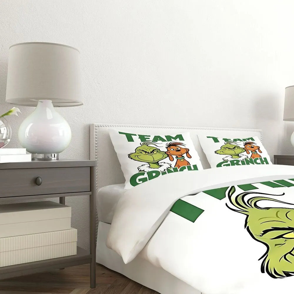 Team Grinch Christmas Gift Duvet Cover Set Kids Bedding Set