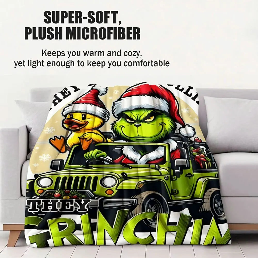 The Grinch and Duck Christmas Multipurpose Throw Blanket