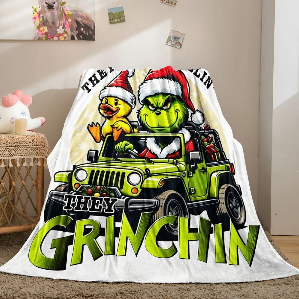 The Grinch and Duck Christmas Multipurpose Throw Blanket